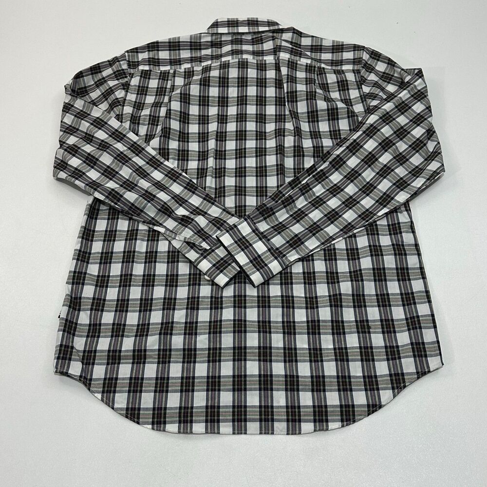 Nautica Men's Button-Down Plaid Shirt White Size M - Picture 5 of 5